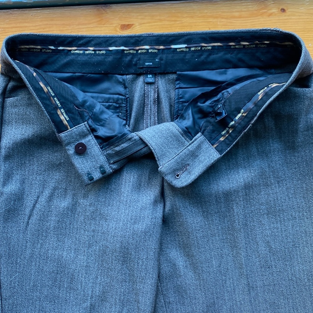 Express straight leg trousers.